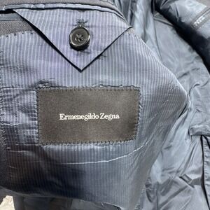 ERMENEGILDO ZEGNA Current Line Sport Blazer Mens 44L Long Gray‎ Patterned Italy